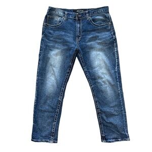 TRUE LUCK 🍀 Men’s Straight Leg Jeans • Blue Stretch Denim • Size 34x30